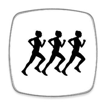woman running - Square fridge magnet - white - Front