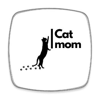 CAT mom cut - Square fridge magnet - white - Front