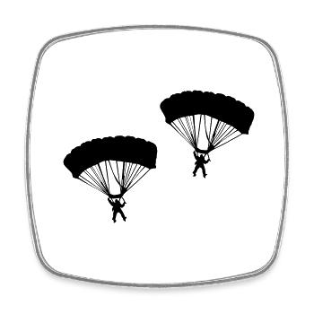 Parachutist - Square fridge magnet - white - Front