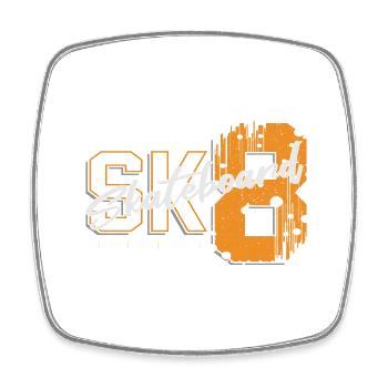 SK8 Skateboarding - Magnet carré - blanc - Devant