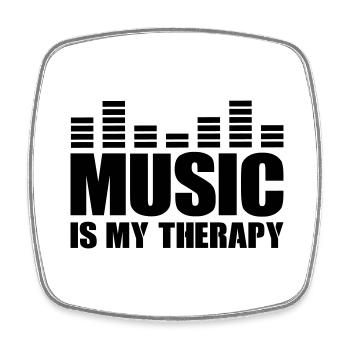Music is my Therapy - Square fridge magnet - white - Front