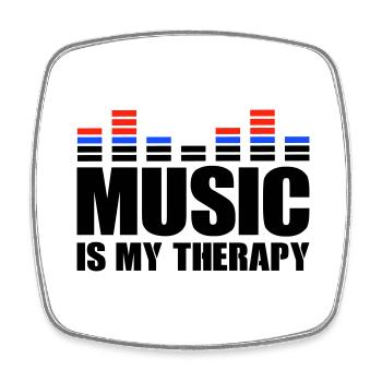 music is my therapy - Square fridge magnet - white - Front