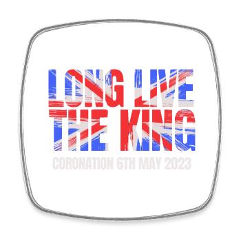Britischer König Krönung Charles England Flagge - Viereckiger Kühlschrankmagnet - Weiß - Vorne
