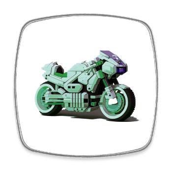 Vélo du futur pour les motards et les motards - Magnet carré - blanc - Devant