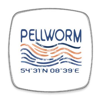 Pellworm Nordsee Insel GPS Koordinaten - Viereckiger Kühlschrankmagnet - Weiß - Vorne