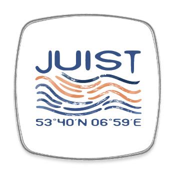Juist GPS Koordinaten Nordsee Insel Meer - Viereckiger Kühlschrankmagnet - Weiß - Vorne