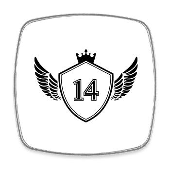 wappen 14 - Viereckiger Kühlschrankmagnet - Weiß - Vorne