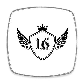 wappen 16 - Viereckiger Kühlschrankmagnet - Weiß - Vorne