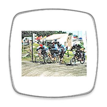 bmx - Magnet carré - blanc - Devant