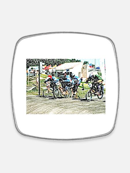 bmx - Magnet carré - blanc
