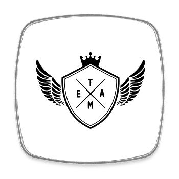 wappen team - Viereckiger Kühlschrankmagnet - Weiß - Vorne