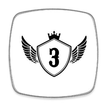 Armoiries 3 - Magnet carré - blanc - Devant