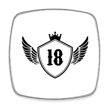 wappen 18 - Viereckiger Kühlschrankmagnet - Weiß - Vorne