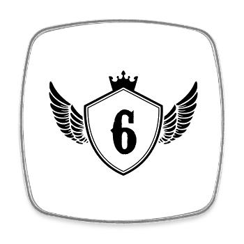 Armoiries 6 - Magnet carré - blanc - Devant