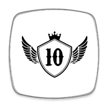Armoiries 10 - Magnet carré - blanc - Devant