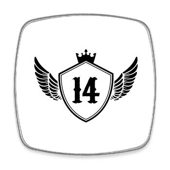 wappen 14 - Viereckiger Kühlschrankmagnet - Weiß - Vorne