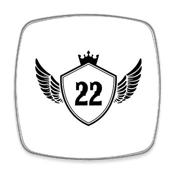 wappen 22 - Viereckiger Kühlschrankmagnet - Weiß - Vorne