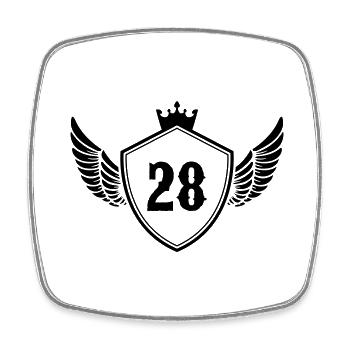wappen 28 - Viereckiger Kühlschrankmagnet - Weiß - Vorne