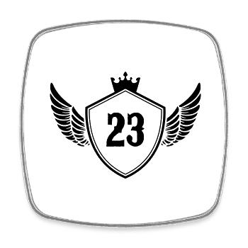 Armoiries 23 - Magnet carré - blanc - Devant
