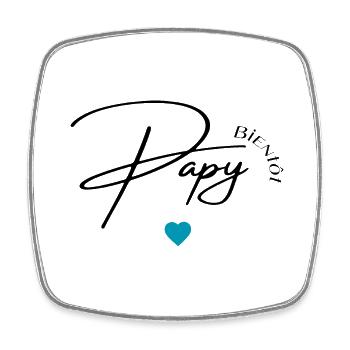 Bientôt papy - Magnet carré - blanc - Devant