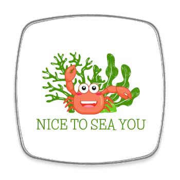 Krebs grüßt mit "Nice to see you!" - Viereckiger Kühlschrankmagnet - Weiß - Vorne