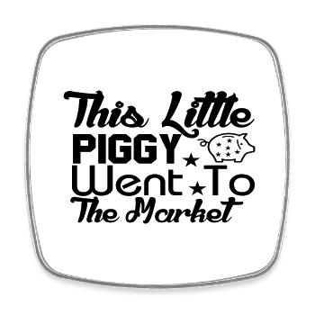 This Little Piggy Went To The Market - Viereckiger Kühlschrankmagnet - Weiß - Vorne