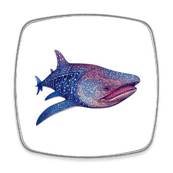 Ein Walhai ist der größte lebende Fisch - Viereckiger Kühlschrankmagnet - Weiß - Vorne