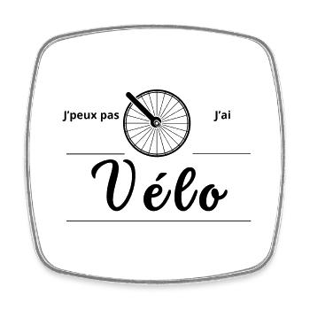 Je peux pas j'ai vélo - Magnet carré - blanc - Devant