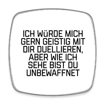 T-Shirt "geistig duellieren" - Viereckiger Kühlschrankmagnet - Weiß - Vorne