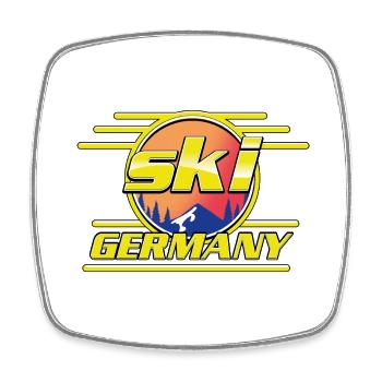 Logo de ski de style rétro Ski Germany - Magnet carré - blanc - Devant