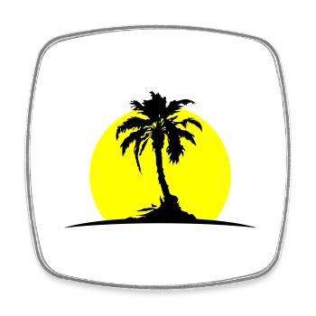 Soleil de Palm Island - Magnet carré - blanc - Devant
