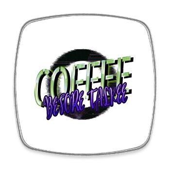 funny sayings bday tired drinking geek gift idea - Square fridge magnet - white - Front