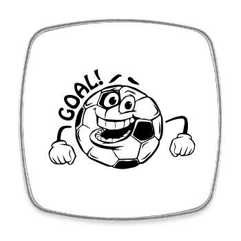 Fußball Soccer - Magnet carré - blanc - Devant