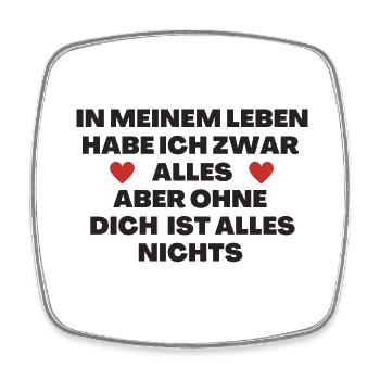 Ich liebe dich Lieblingsmensch - Viereckiger Kühlschrankmagnet - Weiß - Vorne