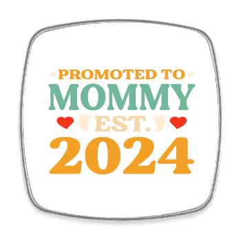 Promu maman Est. 2024 - Magnet carré - blanc - Devant