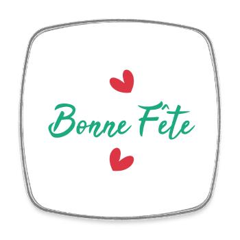 PAPA. FÊTE DES PÈRES. BONNE FÊTE PAPA. BONNE FÊTE - Magnet carré - blanc - Devant