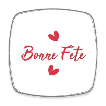 BONNE FÊTE. FÊTE DES MÈRES. FÊTE DES PÈRES. FÊTE - Magnet carré - blanc - Devant