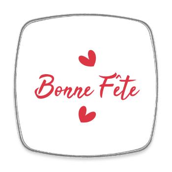 BONNE FÊTE. FÊTE DES MÈRES. FÊTE DES PÈRES. FÊTE - Magnet carré - blanc - Devant