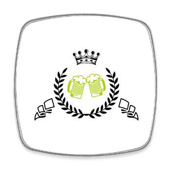 bier wappen - Viereckiger Kühlschrankmagnet - Weiß - Vorne
