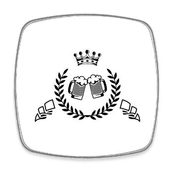 bier wappen - Viereckiger Kühlschrankmagnet - Weiß - Vorne