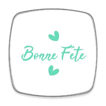 FÊTE DES MÈRES. BONNE FÊTE MAMAN. MAMAN. JE T'AIME - Magnet carré - blanc - Devant