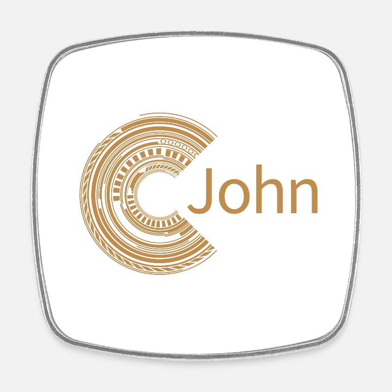 Pour John - Magnet carré - blanc