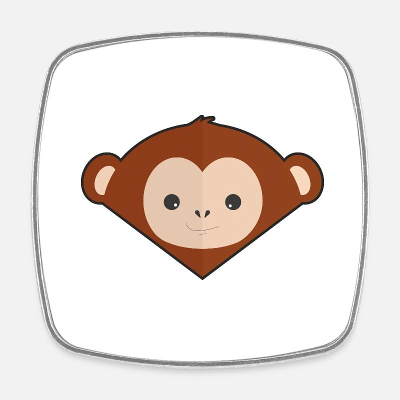 Singe simple mignon - Magnet carré - blanc