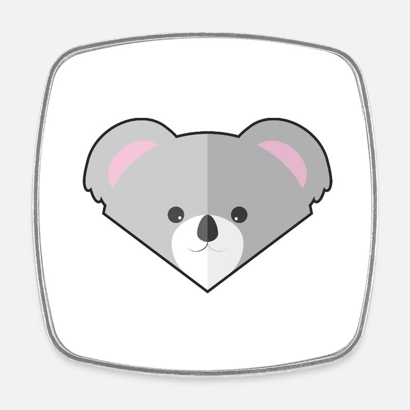 Cute Simple Koala - Square fridge magnet - white