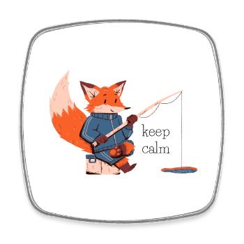 keep calm Fuchs - fox - Viereckiger Kühlschrankmagnet - Weiß - Vorne