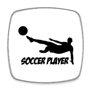 Soccer Player, - Viereckiger Kühlschrankmagnet - Weiß - Vorne