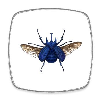 Großer blauer - Olbrzymi Niebieski Żuk - Viereckiger Kühlschrankmagnet - Weiß - Vorne