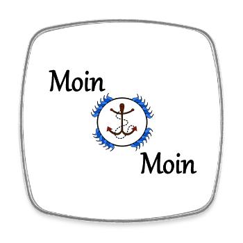Moin Moin - Viereckiger Kühlschrankmagnet - Weiß - Vorne