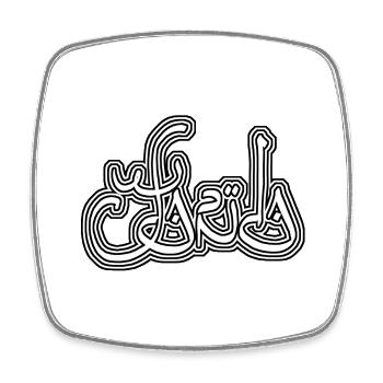 Farida balck white A 01 - Magnet carré - blanc - Devant