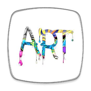 Graffiti style Splash hip hop couleurs peintre couleur - Magnet carré - blanc - Devant